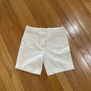 Crewcuts by J. Crew Girls Cotton Twill Bermuda Shorts Size 8 White Summer EUC